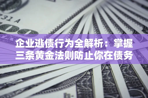 武汉企业逃债行为全解析：掌握三条黄金法则防止你在债务乱局中“踩雷”